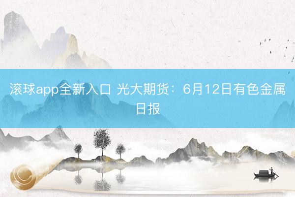 滚球app全新入口 光大期货：6月12日有色金属日报