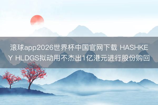 滚球app2026世界杯中国官网下载 HASHKEY HLDGS拟动用不杰出1亿港元进行股份购回