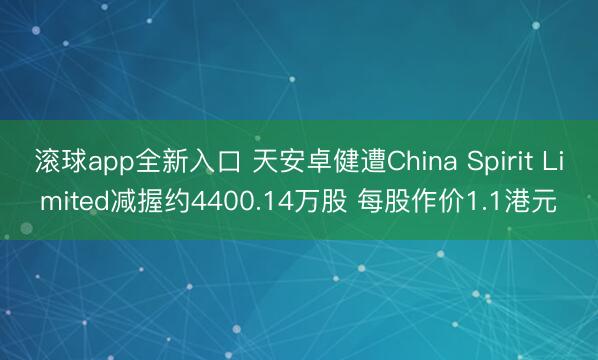 滚球app全新入口 天安卓健遭China Spirit Limited减握约4400.14万股 每股作价1.1港元