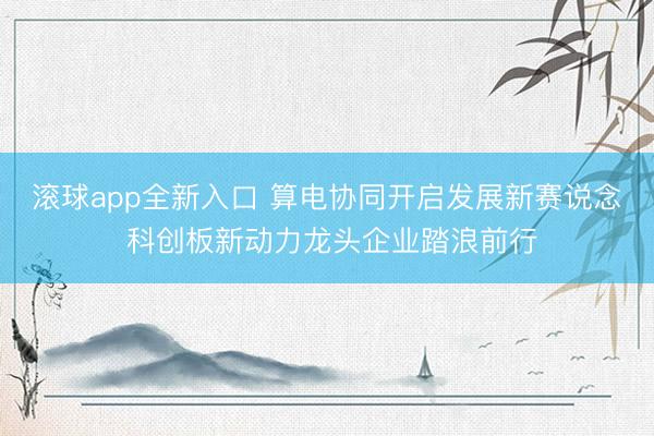 滚球app全新入口 算电协同开启发展新赛说念 科创板新动力龙头企业踏浪前行