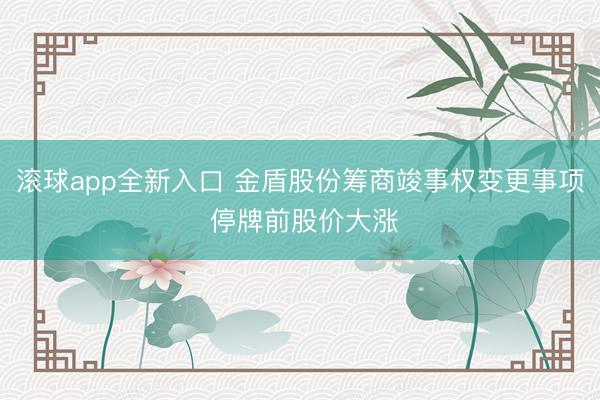 滚球app全新入口 金盾股份筹商竣事权变更事项 停牌前股价大涨