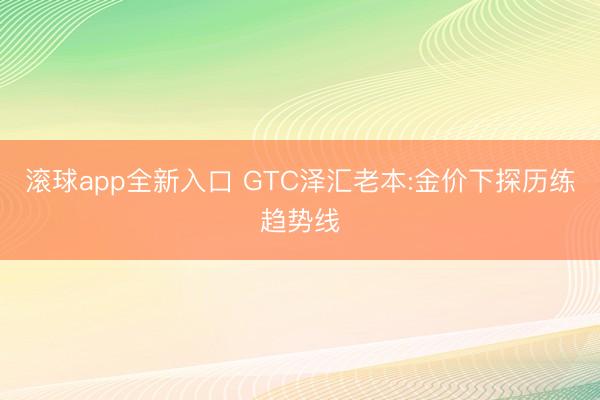 滚球app全新入口 GTC泽汇老本:金价下探历练趋势线