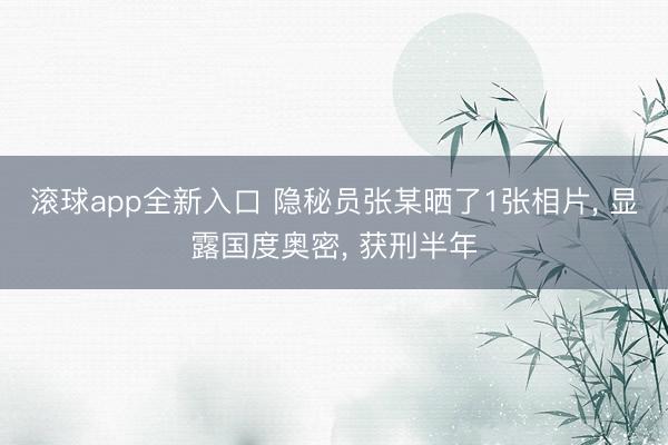 滚球app全新入口 隐秘员张某晒了1张相片， 显露国度奥密， 获刑半年