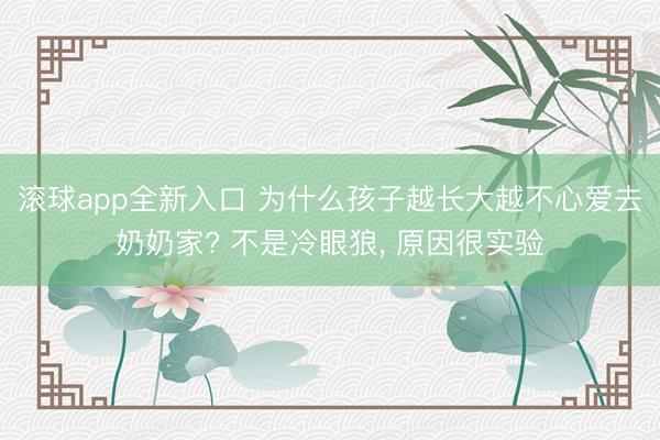 滚球app全新入口 为什么孩子越长大越不心爱去奶奶家? 不是冷眼狼， 原因很实验