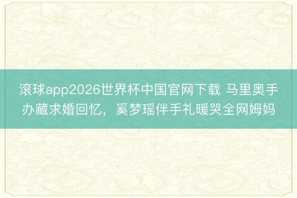 滚球app2026世界杯中国官网下载 马里奥手办藏求婚回忆，奚梦瑶伴手礼暖哭全网姆妈