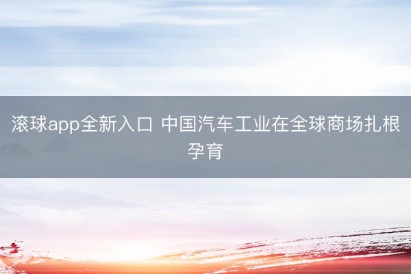 滚球app全新入口 中国汽车工业在全球商场扎根孕育