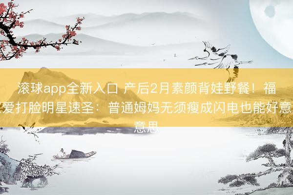 滚球app全新入口 产后2月素颜背娃野餐！福原爱打脸明星速圣：普通姆妈无须瘦成闪电也能好意思